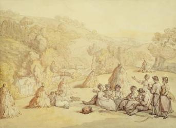 Harvesters Resting in a Corn Field, c.1805-10 (pen & ink with wash on paper) | Obraz na stenu