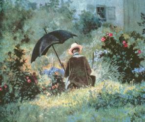 Detail of a Gentleman reading in a garden | Obraz na stenu