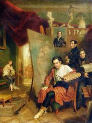 In the studio of the painter, 1832 (oil on canvas) | Obraz na stenu