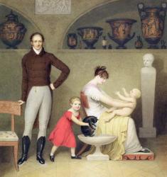 The Artist and his Family, 1813 (w/c and graphite on card) | Obraz na stenu