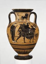 Athenian Attic black-figure neck amphora showing the sack of Troy c.510 BC (terracotta) | Obraz na stenu