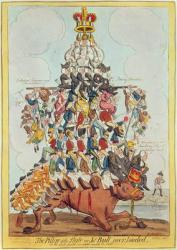 The Pillar of the State, or John Bull Overloaded, after Cruikshank in 1819, 1827 (engraving) (see 22565) | Obraz na stenu