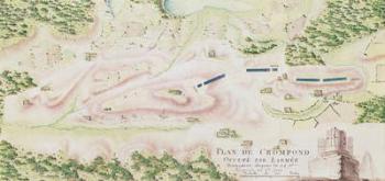 Map of Crompond, from 'Guerre de l'Amerique', 1782 (colour engraving) | Obraz na stenu