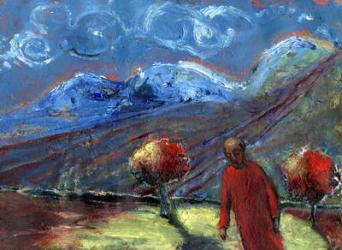 Walk in the Blue Mountains, Autumn, 2015, (oil on paper) | Obraz na stenu