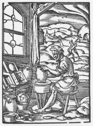 The potter, 1574 (woodcut) (b/w photo) | Obraz na stenu