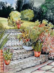 Steps up to the Garden,2014 (watercolour) | Obraz na stenu