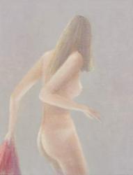 Girl with Red Towel, 1985 (acrylic on canvas) | Obraz na stenu