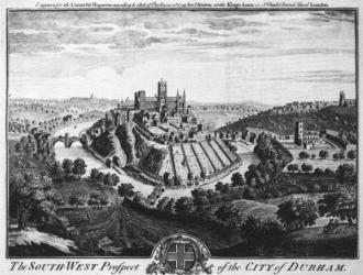 The South-West Prospect of the City of Durham, circa 1600 (engraving) | Obraz na stenu