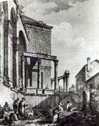 The Temple of Jupiter in the palace of Diocletian (245-313), Roman Emperor 284-305, at Split on the Dalmatian coast, engraved by Francesco Bartolozzi (c.1727-1815), 1768 (engraving) | Obraz na stenu
