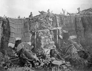 A Two Gun Battery during the Crimean War, c.1855 (b/w photo) | Obraz na stenu