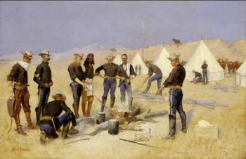 Roasting the Christmas Beef in a Cavalry Camp, c.1892 (oil on canvas) | Obraz na stenu