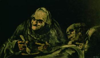 Two Old Men Eating, one of the 'Black Paintings', 1819-23 (oil on canvas) | Obraz na stenu