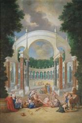 The Groves of Versailles. View of the Colonnade with Apollo and the Nymphs (oil on canvas) | Obraz na stenu