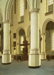 Interior of the Oude Kerk in Delft (oil on canvas) | Obraz na stenu
