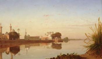 View of the Nile in Lower Egypt, c.1840 (oil on panel) | Obraz na stenu