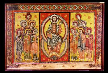 Christ in Majesty Surrounded by the Twelve Apostles (tempera on panel) | Obraz na stenu