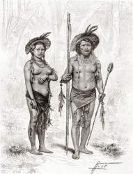 Native Indians from Rio Branco, South America (engraving) | Obraz na stenu