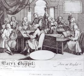 Concert Ticket for Mary's Chapel (engraving) (b/w photo) | Obraz na stenu