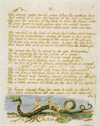 'IV / The Eternal Gates...', plate 8 from 'The Book of Thel', 1789 (hand-coloured relief etching with pen & w/c on paper) | Obraz na stenu