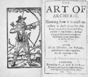Frontispiece to 'The Art of Archerie', 1634 (engraving) | Obraz na stenu