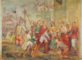 Jacopo Barbarigo freeing Queen Margaret of Hungary from the Turks in 1426 (mural) | Obraz na stenu
