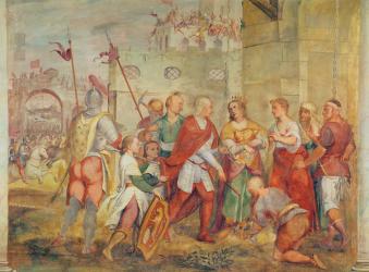 Jacopo Barbarigo freeing Queen Margaret of Hungary from the Turks in 1426 (mural) | Obraz na stenu