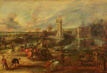 Tournament by the Moat of Steen Castle (oil on panel) | Obraz na stenu