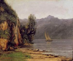 Vue du Lac Leman, c.1873-77 (oil on canvas) | Obraz na stenu