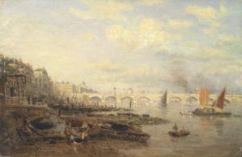 The Thames and Waterloo Bridge from Somerset House, c.1820-30 (oil on panel) | Obraz na stenu