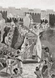 The Persians storming the Citadel of Babylon in 539 BC, from Hutchinson's History of the Nations, pub.1915 | Obraz na stenu