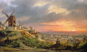 View of the Butte Montmartre, c.1830 (oil on canvas) | Obraz na stenu