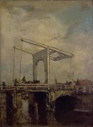 A Drawbridge in a Dutch Town, 1875 (oil on canvas) | Obraz na stenu