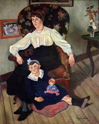 Portrait of Marie Coca and her Daughter, 1913 (oil on canvas) | Obraz na stenu