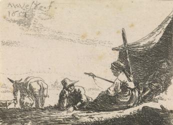 Figures by a tent, 1653 (etching) | Obraz na stenu