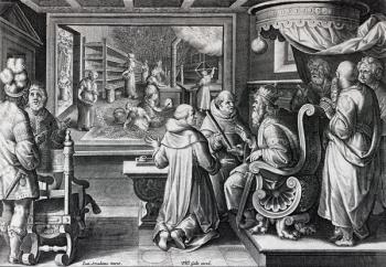 Ser, Sive Sericus Vermis, plate 9 from 'Nova Reperta', engraved by Philip Galle, c.1580-1605 (engraving) | Obraz na stenu