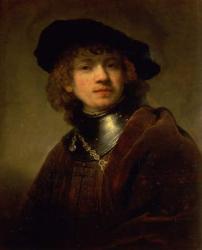 'Tronie' of a Young Man with Gorget and Beret, c.1639 (oil on panel) | Obraz na stenu