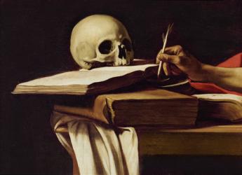 St. Jerome Writing, c.1604 (oil on canvas) (detail of 64912) | Obraz na stenu