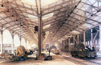 Great Western Railway: Freight shed at Bristol (colour litho) | Obraz na stenu