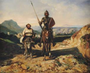 Don Quixote and Sancho (oil on canvas) | Obraz na stenu