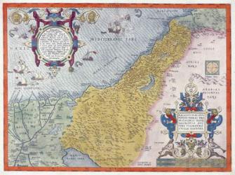 Map of Palestine, from Theatrvm Orbis Terrarvm, 1570 (hand coloured engraving) | Obraz na stenu