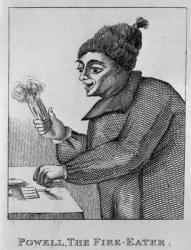Robert Powell, The Fire Eater, from 'Portraits and Faces of Remarkable and Eccentric Characters of London', published in 1819 (engraving) | Obraz na stenu