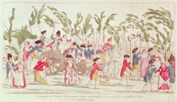The Triumphant Parisian Army Returning to Paris from Versailles, 6th October 1789 (coloured engraving) | Obraz na stenu