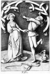 The Juggler and the Woman, c.1495-1503 (engraving) | Obraz na stenu