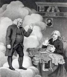 Boswell and the Ghost of Samuel Johnson, published in 1803 (engraving) (b/w photo) | Obraz na stenu
