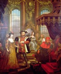 Henry VIII (1491-1547) introducing Anne Boleyn at court (see also 67103) | Obraz na stenu