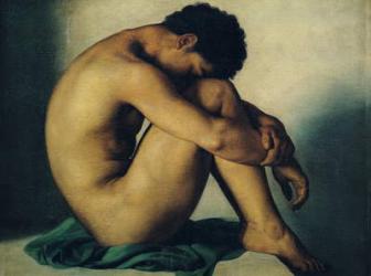 Study of a Nude Young Man, 1836 (oil on canvas) | Obraz na stenu