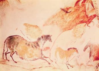 Rock painting of horses, c.17000 BC (cave painting) | Obraz na stenu
