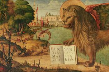 Detail of the Lion of St. Mark, 1516 (oil on canvas) (detail of 60402) | Obraz na stenu