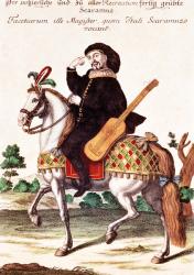 Scaramouche on Horseback (colour litho) | Obraz na stenu