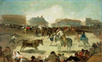 A Village Bullfight (oil on canvas) | Obraz na stenu